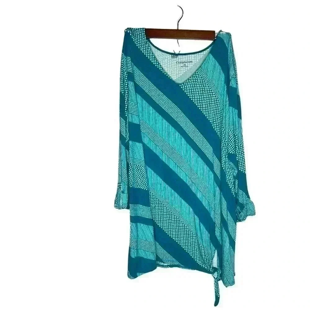Croft & Barrow 3/4 sleeve tie up blouse